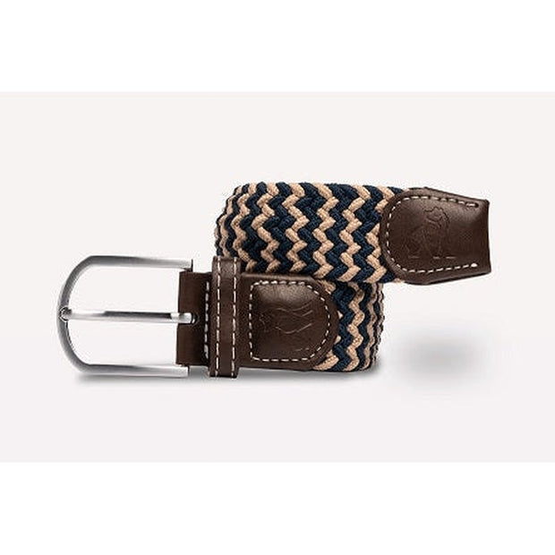 Swole Panda - Ladies Beige/Blue Zigzag Woven Recycled Belt