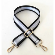 Kris-Ana Detachable Coloured Straps - Black, Silver & White Stripe (125)