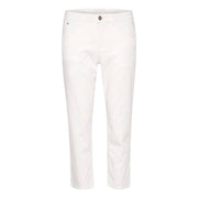 CREAM - CRLotte 3/4 Length Cotton Mix Trouser in White