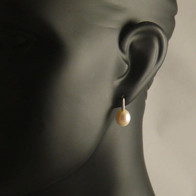 The Real Pearl Co. - White Pearl and Gold Hinge Drop Earrings