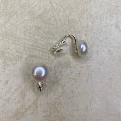 The Real Pearl Co. - White Pearl Clip Earrings