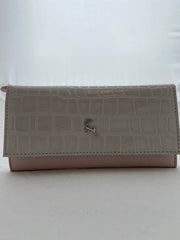 Ashwood Croc Effect Leather Shoulder Bag in Pale Grey