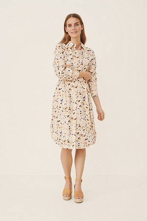 Part Two - Havanna Organic Cotton Paint Dot Print Belted Dress