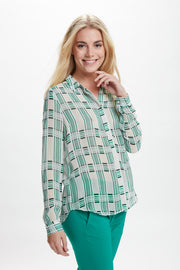 InWear - Hayden Floaty Shirt in Pale Green & White