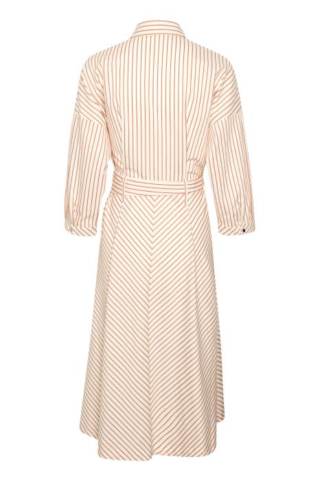 InWear - Howard Long Belted Dress in Gold Flame Stripes