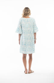 Orientique - Linen Dress with Frill Sleeve (7164)