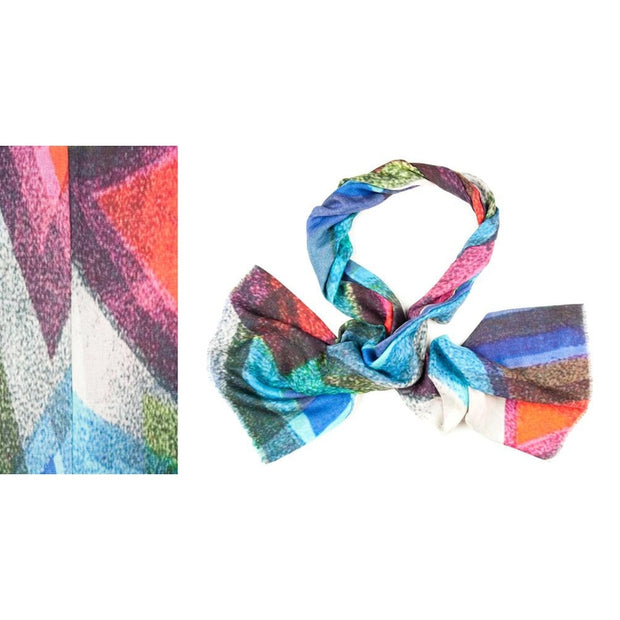 Kapre - Merino Wool & Silk Scarf in Bright Zig-Zag Print - KAP316-90