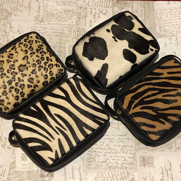 Hydestyle.London - Pony Hair Tiger Print Leather Shoulder/ Crossbody Bag - LB603