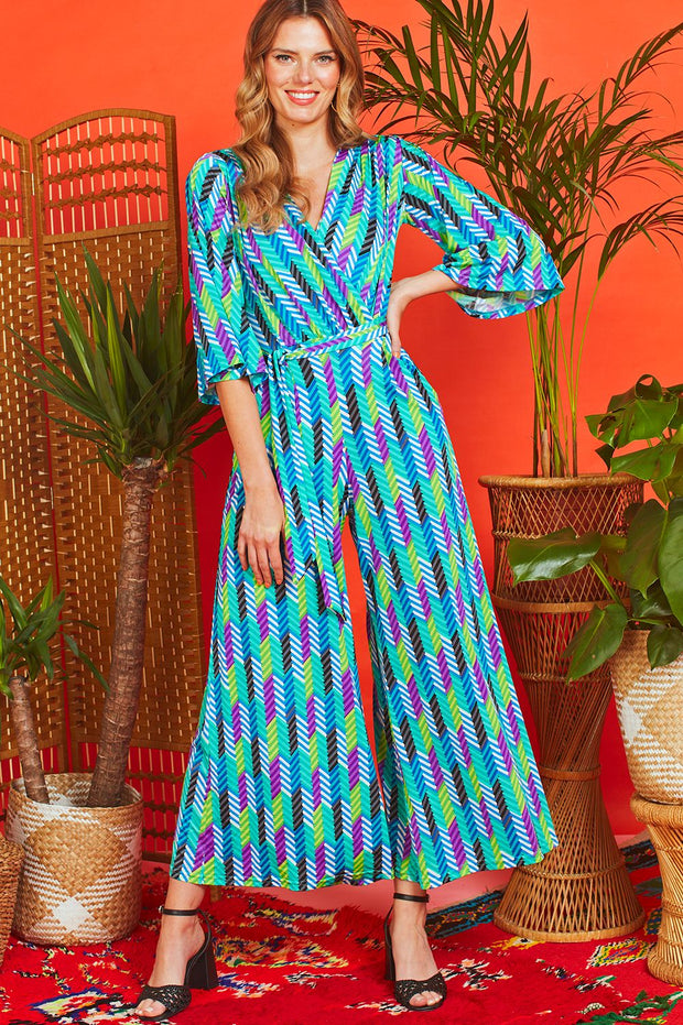 Onjenu - Laurie Wide Leg Jumpsuit in Anogi Print