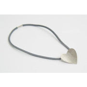 STRATA - Minnesota Black Leather Necklace with Pewter Heart