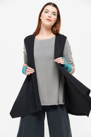 Mes Soeurs et Moi - Naming - Long Sleeveless Swing Style Cardigan