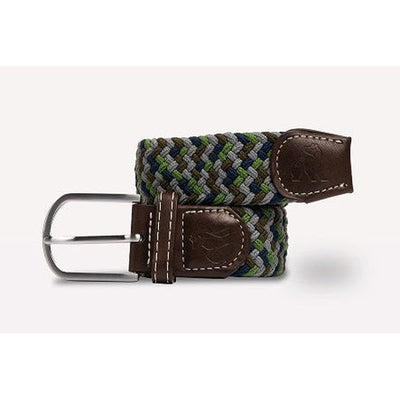 Swole Panda - Ladies Navy/Green Zigzag  Woven Recycled Belt