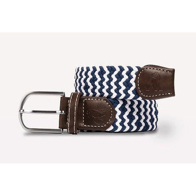 Swole Panda - Ladies Navy/White Zigzag Woven Recycled Belt