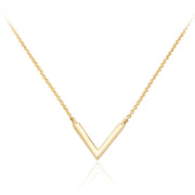 Spoke925 - Vana V Shaped Gold Pendant Necklace