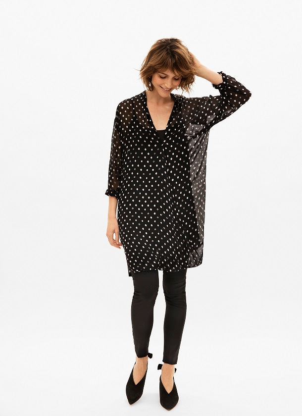 Part Two - Melva Wrap Over Dress / Tunic with White Spots