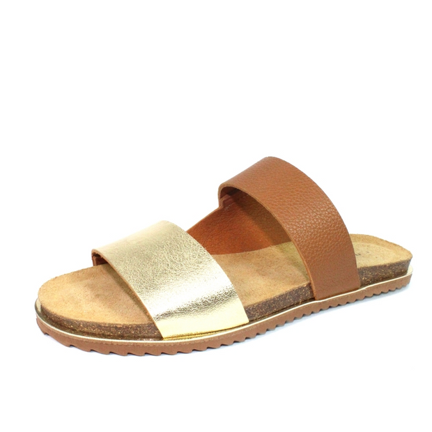 Lunar Shoes - Prague Flat Leather Slider Style Sandal (2 colours)