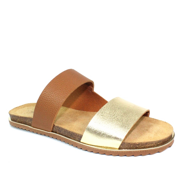 Lunar Shoes - Prague Flat Leather Slider Style Sandal (2 colours)