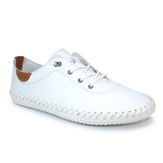 Lunar Shoes - St Ives Leather Plimsoll in White