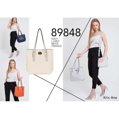 Kris-Ana Medium Size Shoulder Tote Bag With Inner Crossbody Bag (Various Colours)(89848)