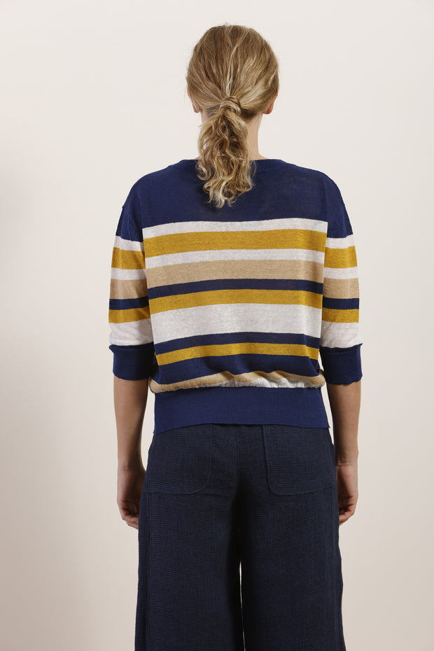 Mat De Misaine - Tillac - Multicoloured Striped Linen Jumper