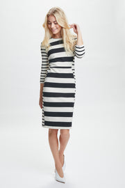 InWear - Werone 3/4 Sleeve Striped Fitted Dress