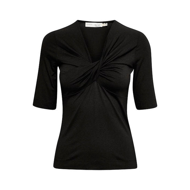 InWear - ZollyIW Black V Neck 1/2 Sleeve Stretch Top