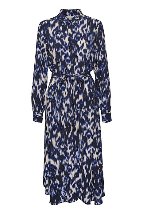 Part Two - RomyPW Long Sleeve Dress in Dark Navy Print