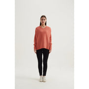 Tirelli - Oversized Split Hem Jumper in Flamingo (K2556)