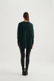 Tirelli - Oversized Curved Hem Jumper in Sea Green (K2716)