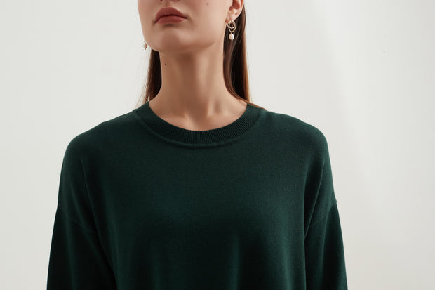 Tirelli - Oversized Curved Hem Jumper in Sea Green (K2716)