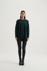 Tirelli - Oversized Curved Hem Jumper in Sea Green (K2716)