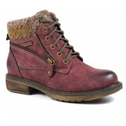 Lunar Shoes - BENSON III Waterproof Ankle Boot with Knitted Cuff in Burgundy