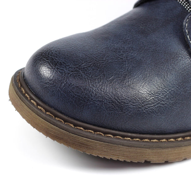 Lunar Shoes - BENSON III Waterproof Ankle Boot with Knitted Cuff in Blue