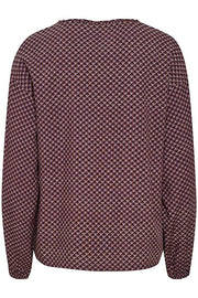 CREAM - CRVimma Long Sleeve Blouse in Ultra Violet Geometric Pattern