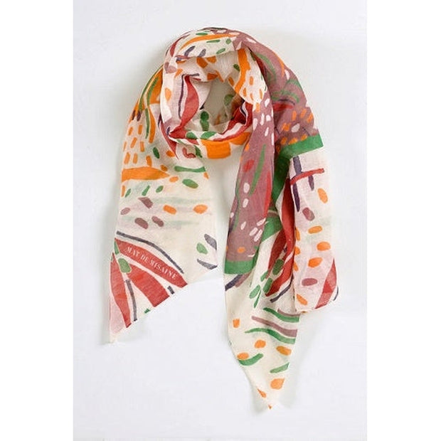 Mat De Misaine -  FLORAL- Organic Cotton Long Floral Scarf