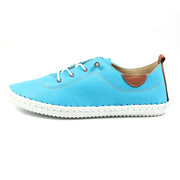 Lunar Shoes - St Ives Leather Plimsoll in Turquoise