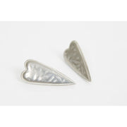 STRATA - Heart Hammered Pewter Earrings