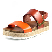 Lunar Shoes - Deanna II Wedge Sandal in Orange