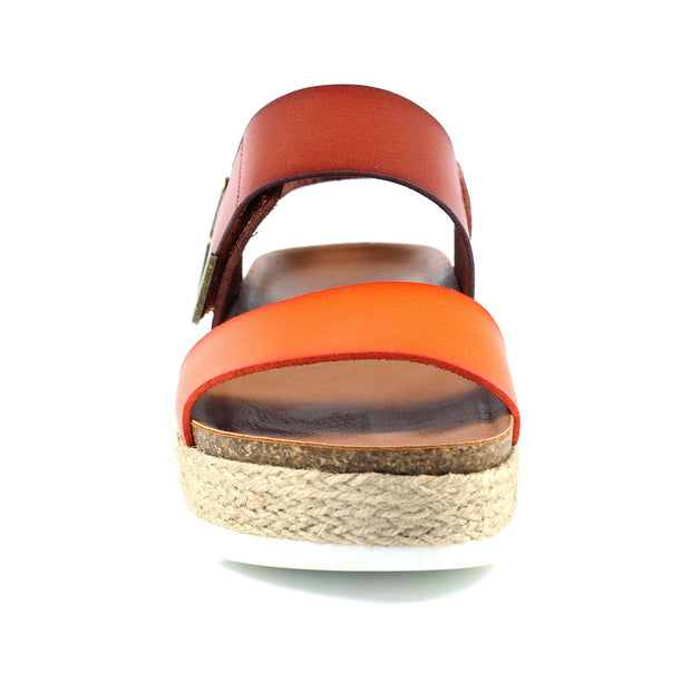 Lunar Shoes - Deanna II Wedge Sandal in Orange