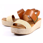 Lunar Shoes - Logan Wedge Sandal in Natural and Tan