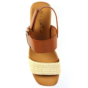 Lunar Shoes - Logan Wedge Sandal in Natural and Tan