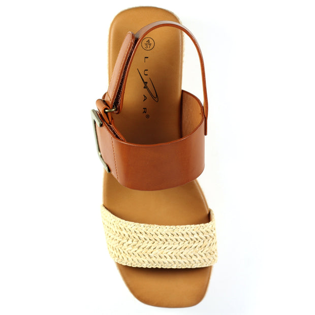 Lunar Shoes - Logan Wedge Sandal in Natural and Tan