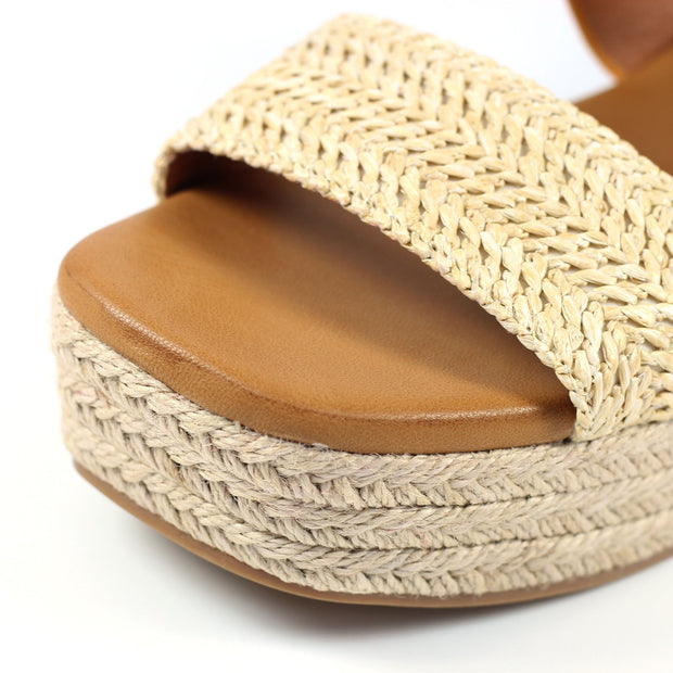 Lunar Shoes - Logan Wedge Sandal in Natural and Tan