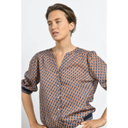 Mat De Misaine - Calvini - Printed Cotton Blouse With Ribbed Cuffs And Hem