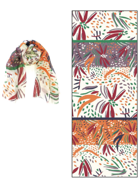 Mat De Misaine -  FLORAL- Organic Cotton Long Floral Scarf