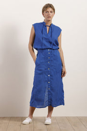 Mat De Misaine - Jazira - Long Button Through Linen Skirt