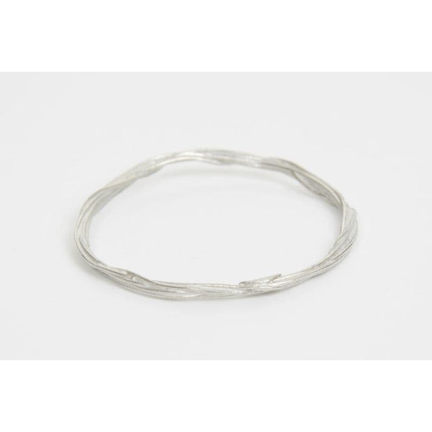 STRATA - Pewter Twist Bangle Small